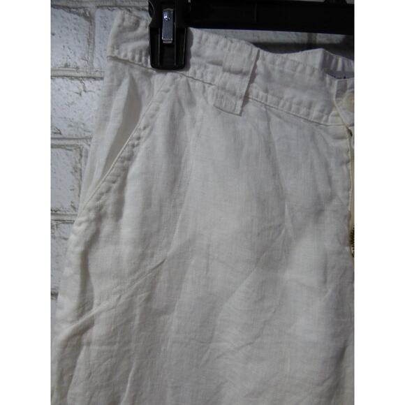 JW Los Angeles Johnny Was White Linen Roll Tab Cargo Shorts XS NEW - Picture 2 of 11